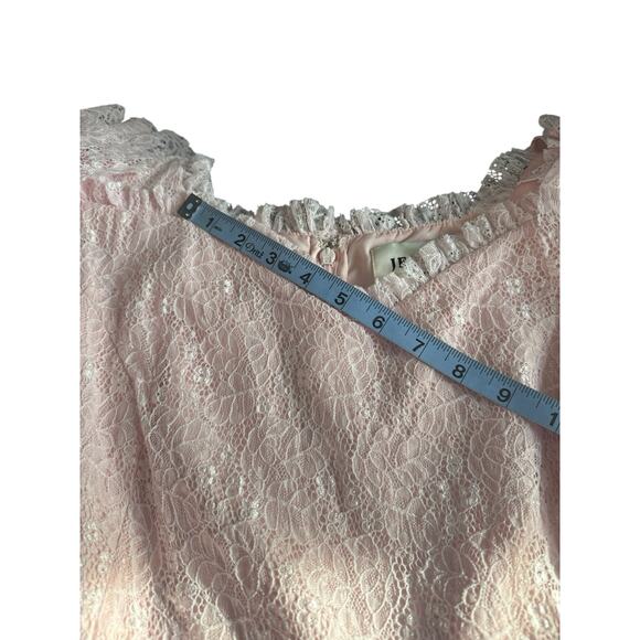 JessaKae Pink Elegant Dainty Delicate Coquette Giupure Lace Mia Midi Dress - Picture 11 of 13